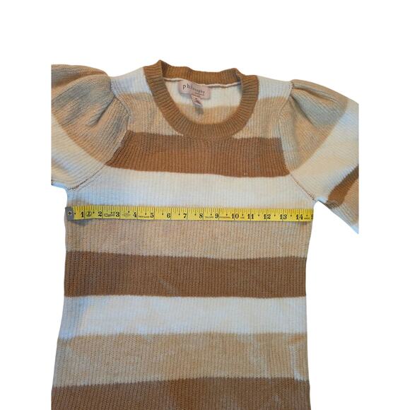 Philosophy Striped Puff Sleeve Sweater Small Petite Closet Clean Out - Picture 3 of 3